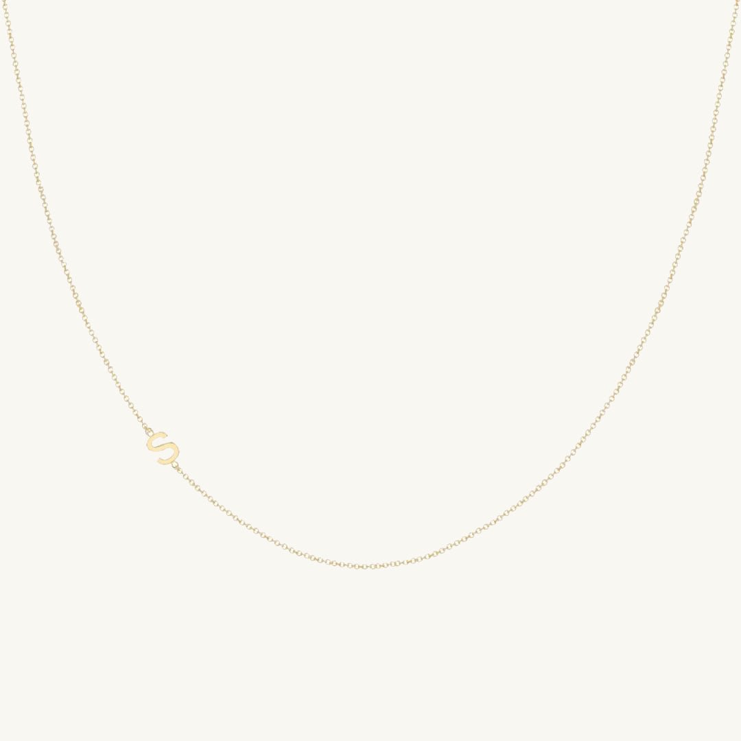 Celyssa Sideways Initial Letter Necklace in Gold / A
