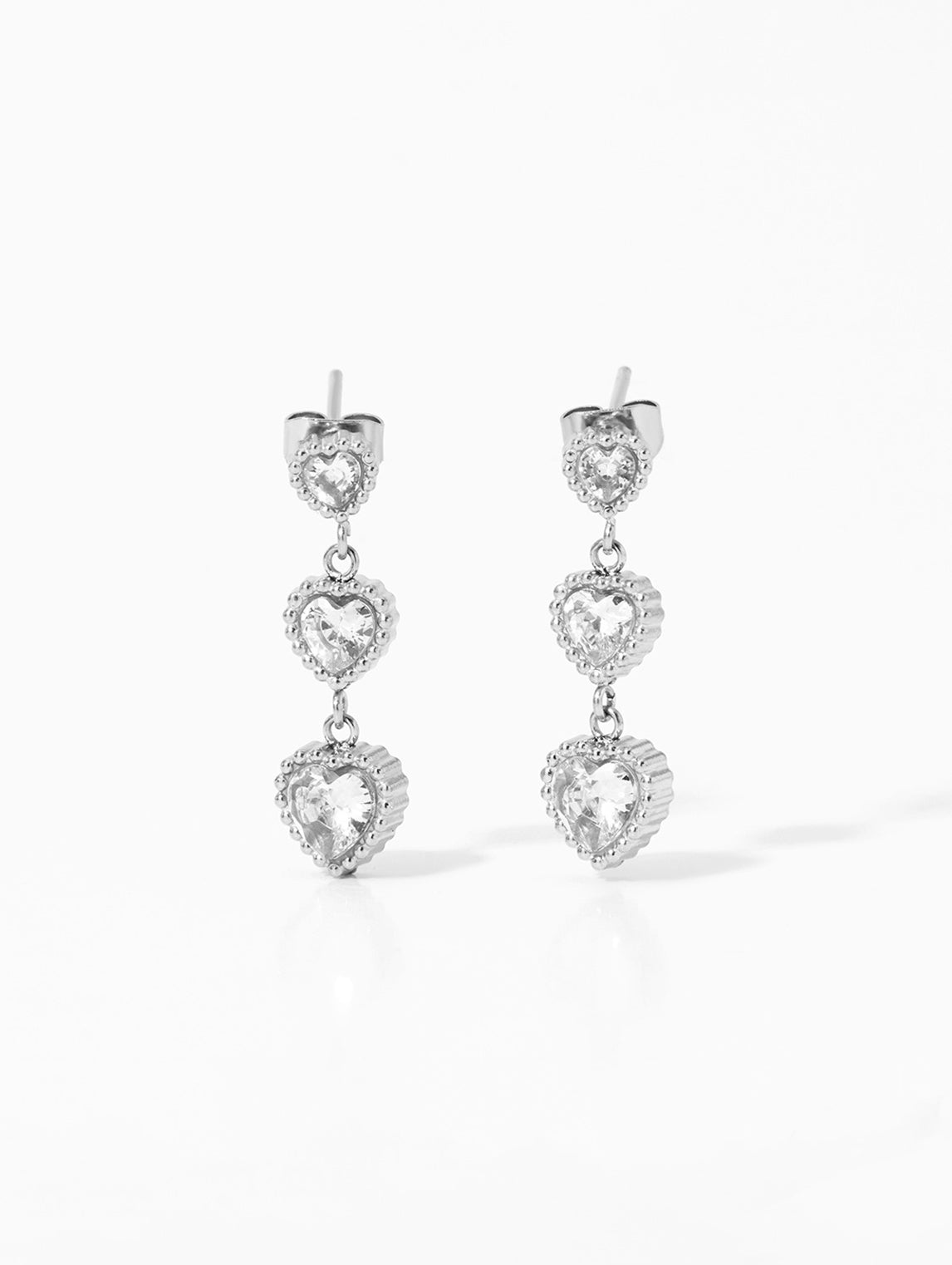Celyssa Zirconia Trinity of Hearts Earrings