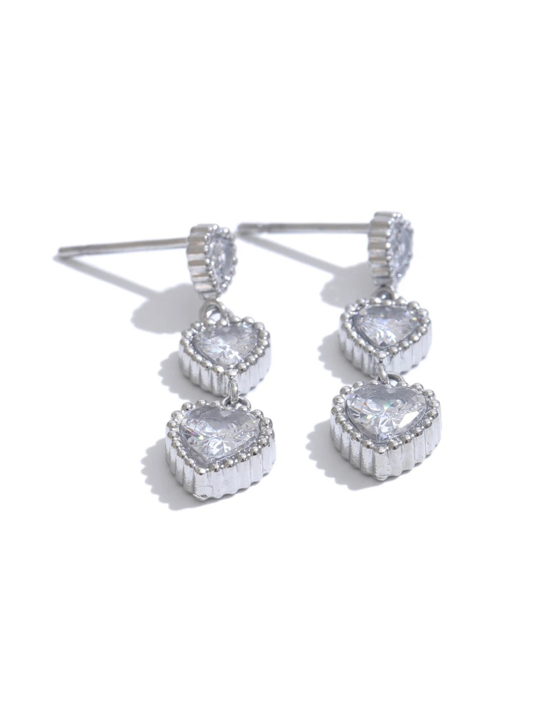 Celyssa Zirconia Trinity of Hearts Earrings