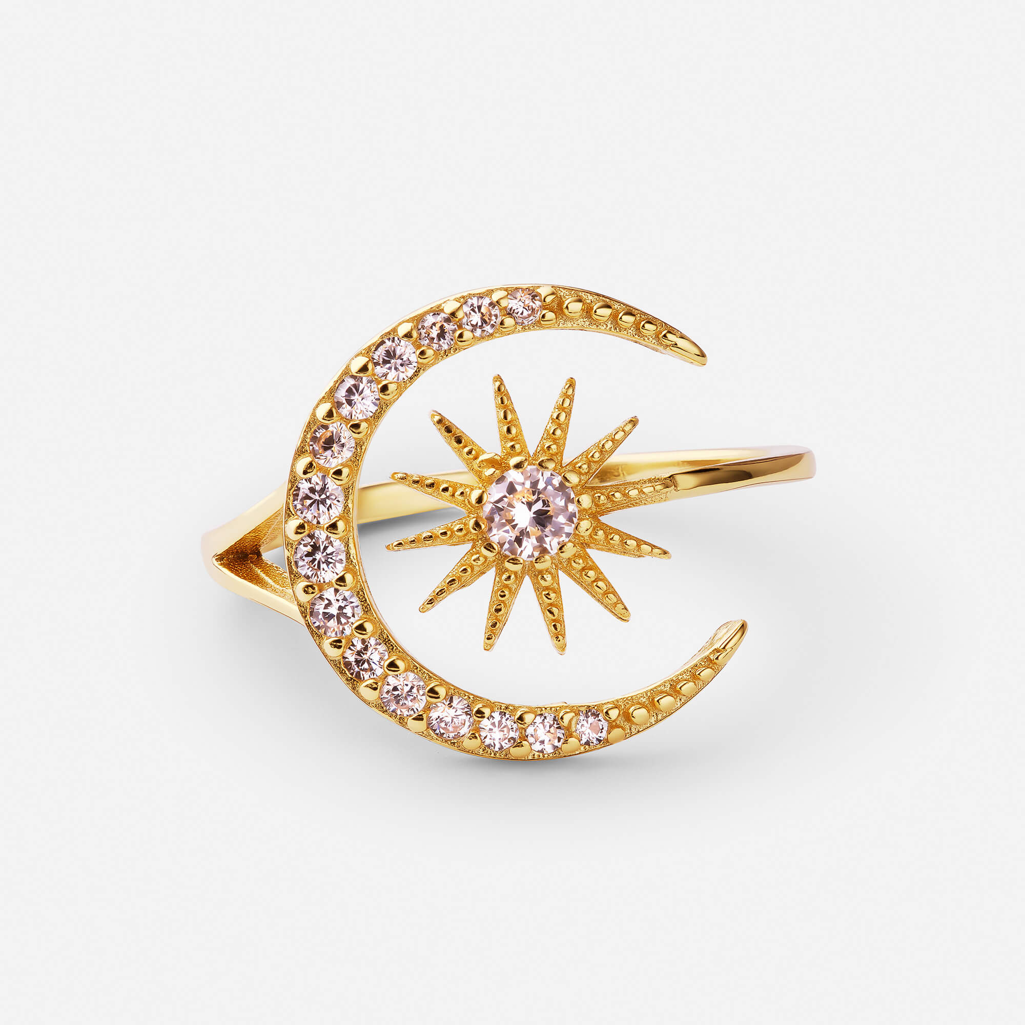 Celyssa Sun & Moon Adjustable Celestial Ring in Gold