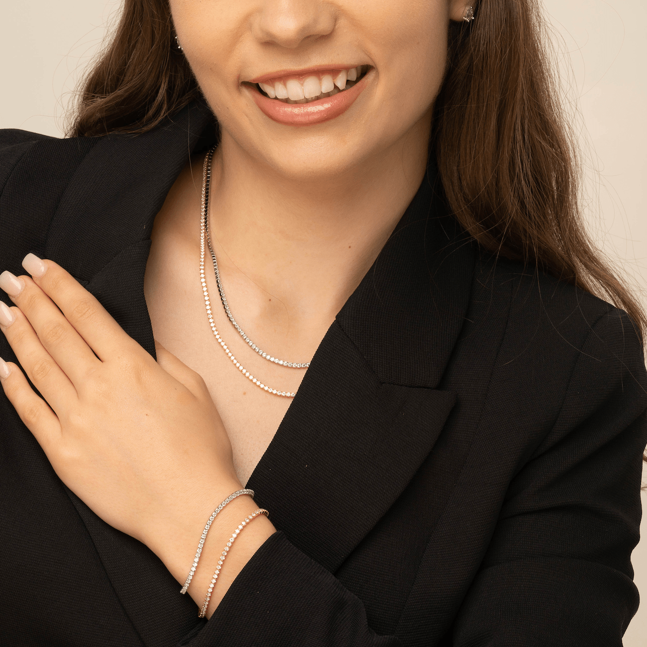 Celyssa Adjustable Tennis Sapphire Bracelet in 18K Rose Gold Vermeil