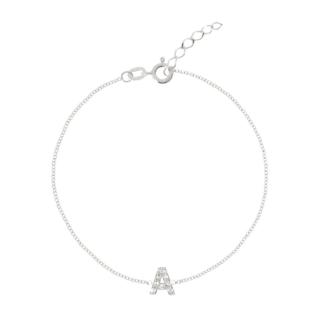 Celyssa The Original Initial Sapphire Letter Bracelet in 18K Gold Vermeil / J