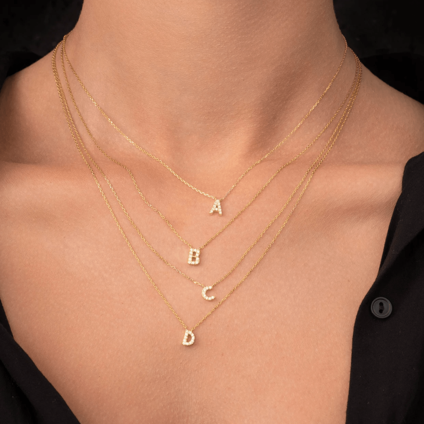 Celyssa Initial Sapphire Letter Necklace in 18K Gold Vermeil / M