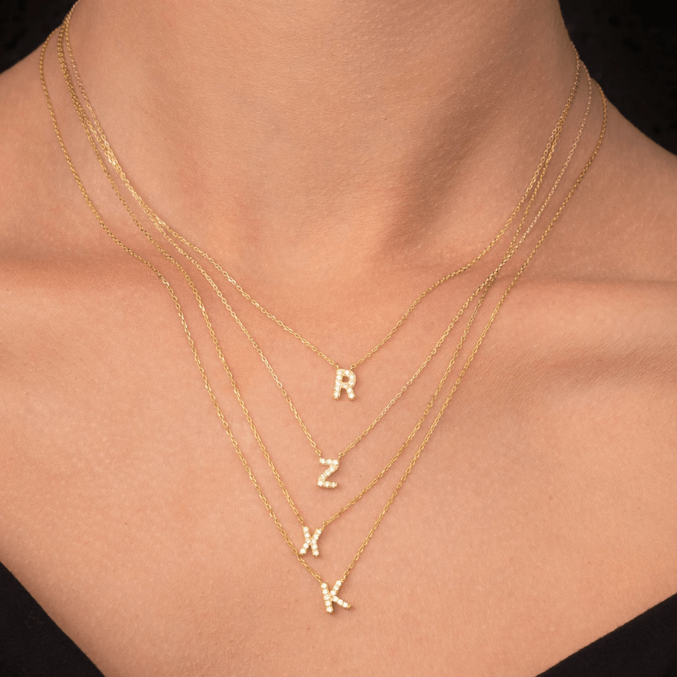 Celyssa Initial Sapphire Letter Necklace in 18K Gold Vermeil / N