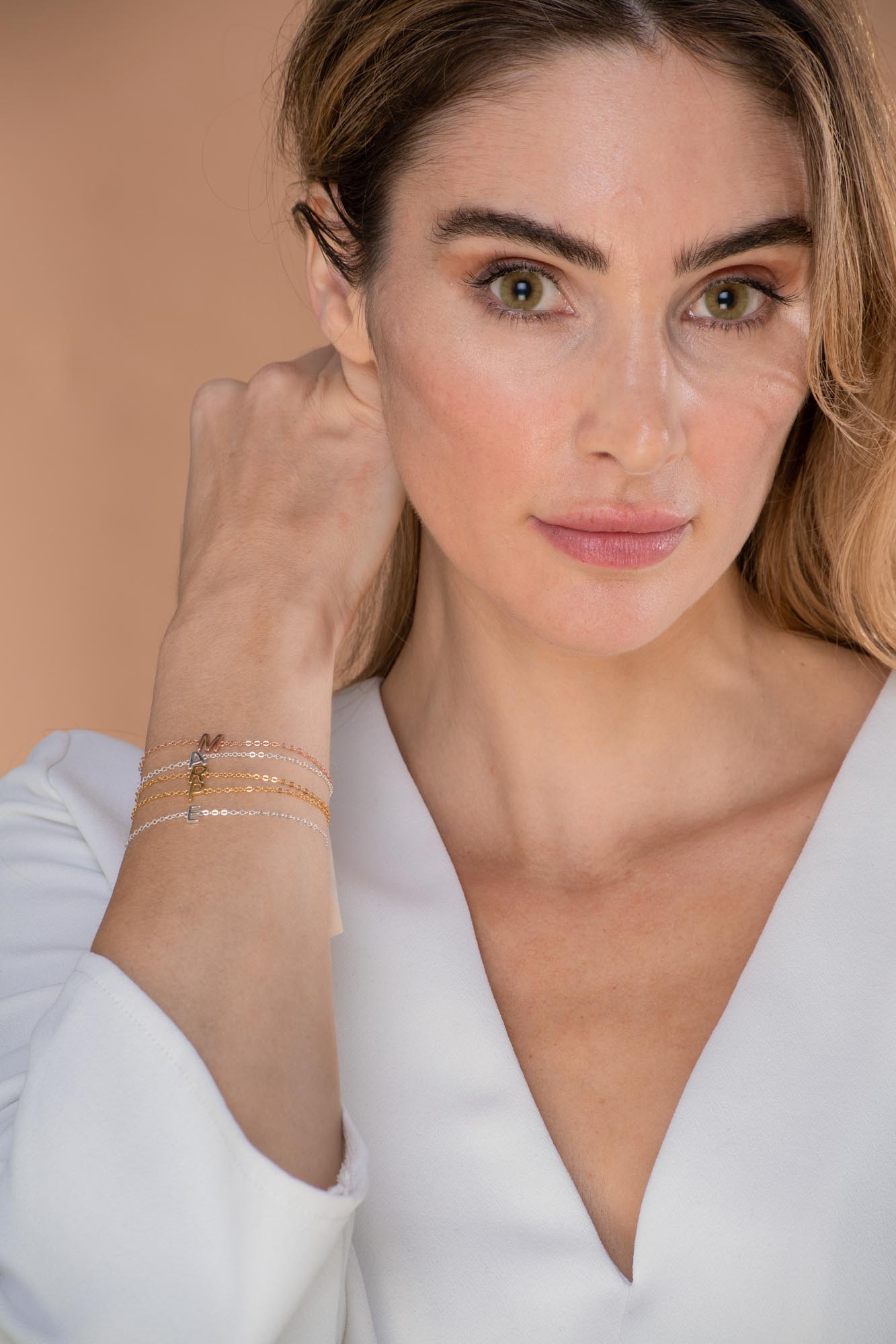 Celyssa The Original Single Initial Letter Bracelet in 18K Gold Vermeil / E