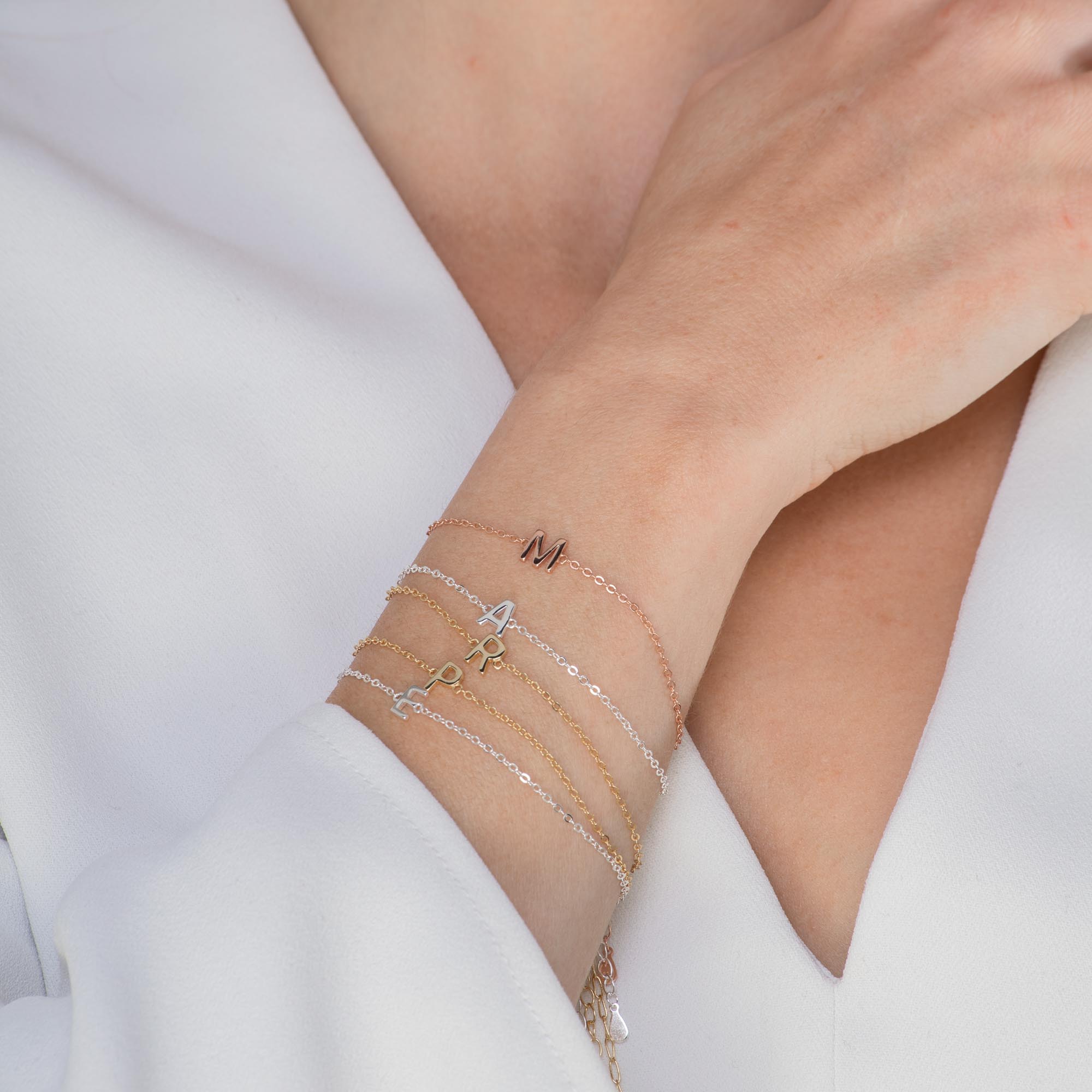 Celyssa The Original Single Initial Letter Bracelet in 18K Gold Vermeil / G