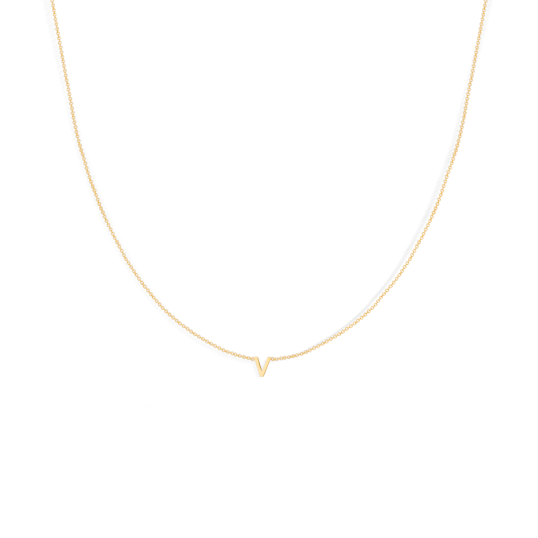 Celyssa Dainty Initial Letter Necklace in Gold / L
