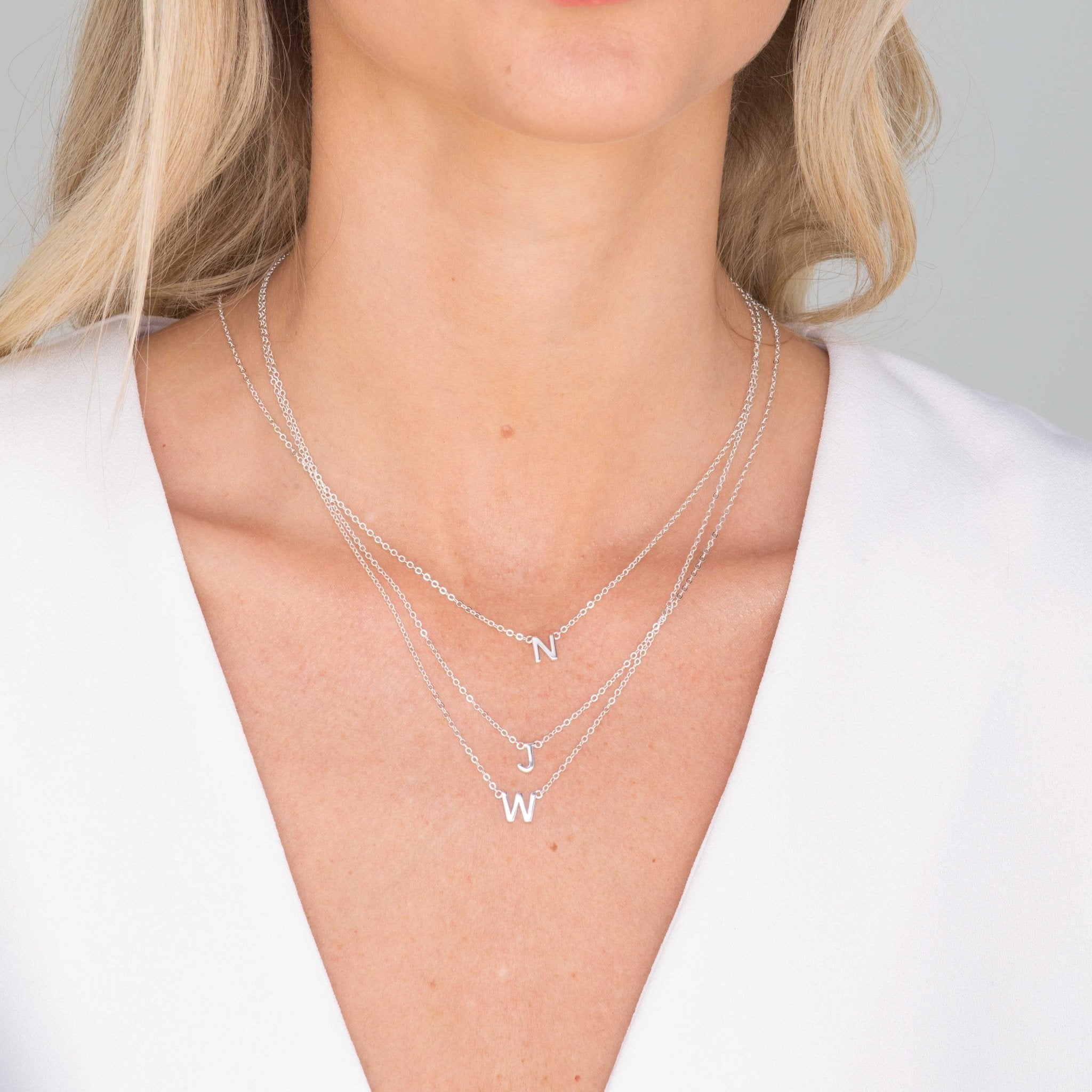 Celyssa Dainty Initial Letter Necklace in Gold / F