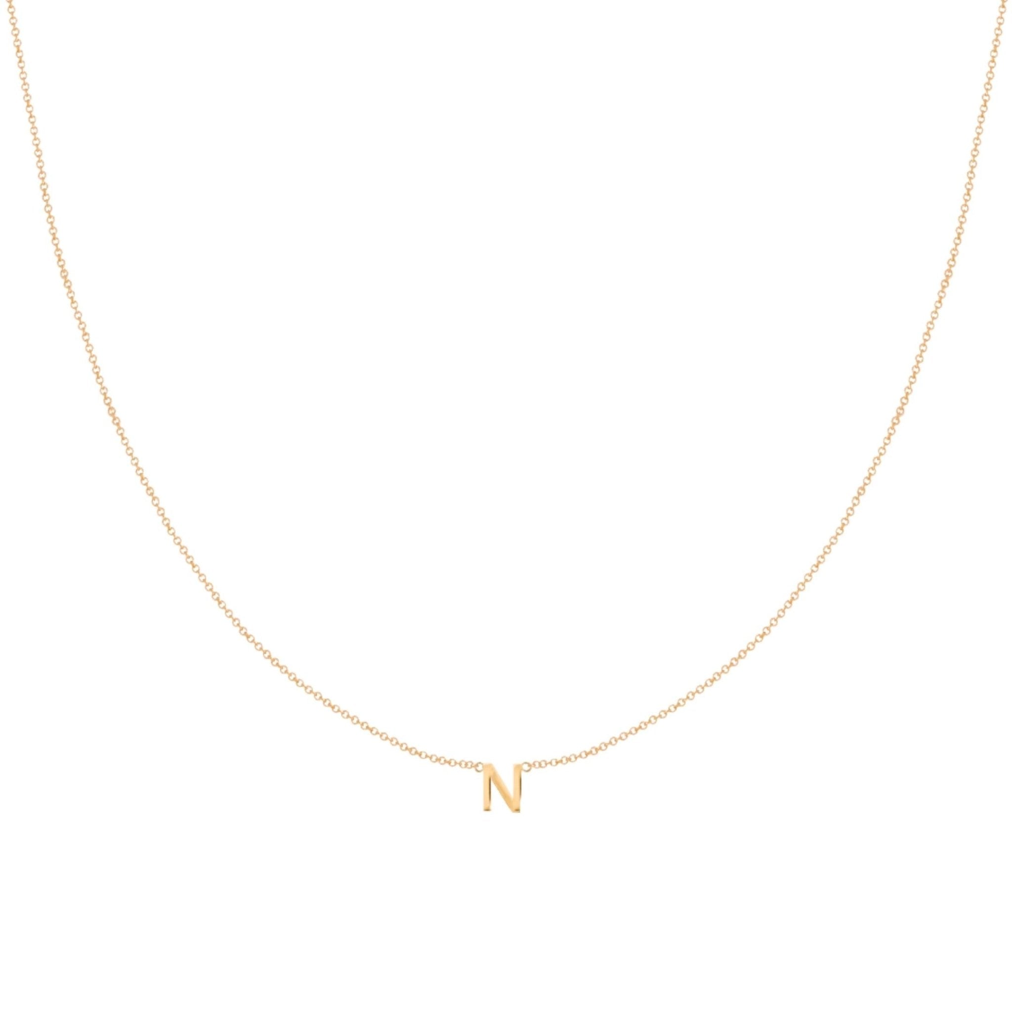 Celyssa Dainty Initial Letter Necklace in Gold / I