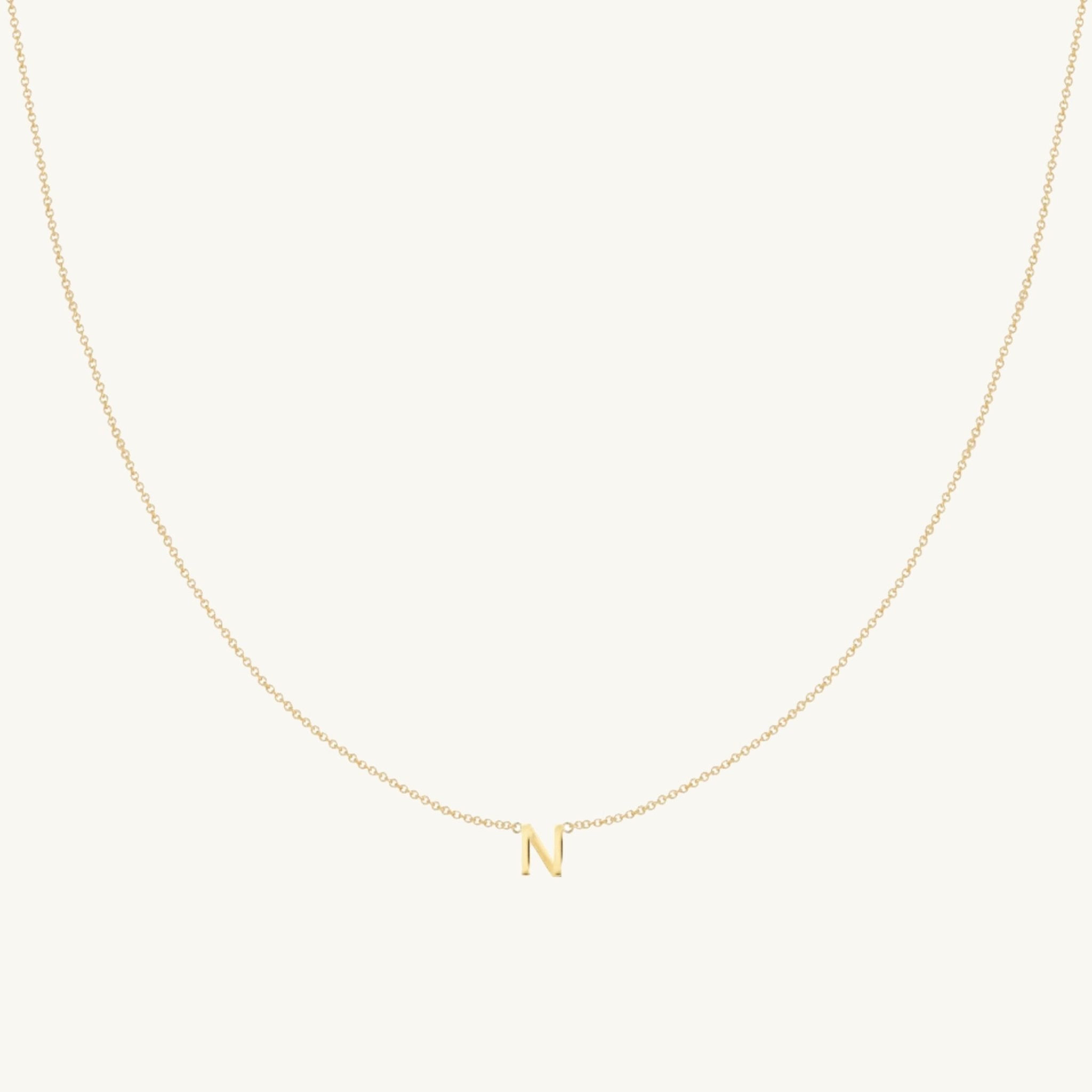Celyssa Dainty Initial Letter Necklace in Gold / A