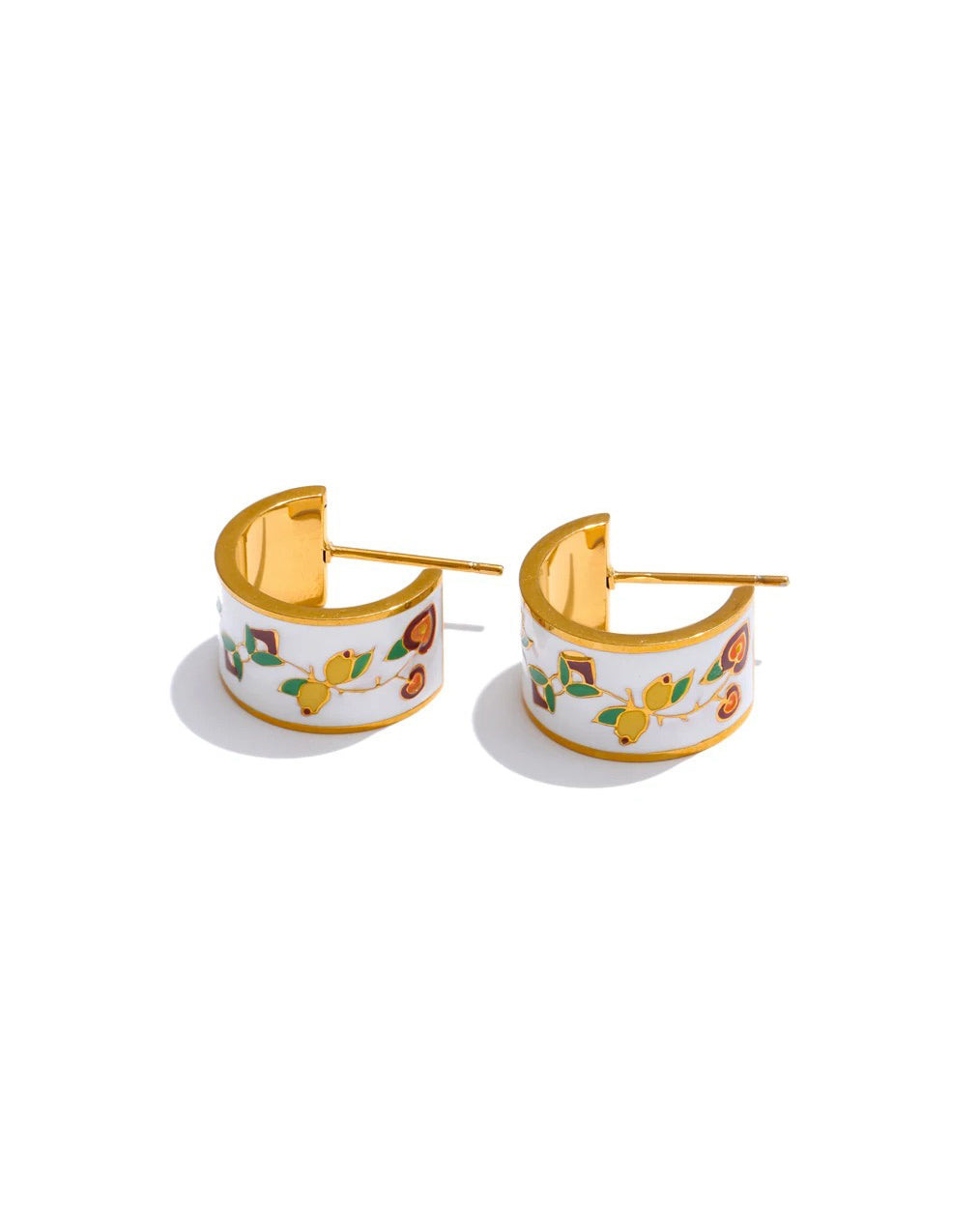 Celyssa Mediterranean Botanical Hoops Earrings