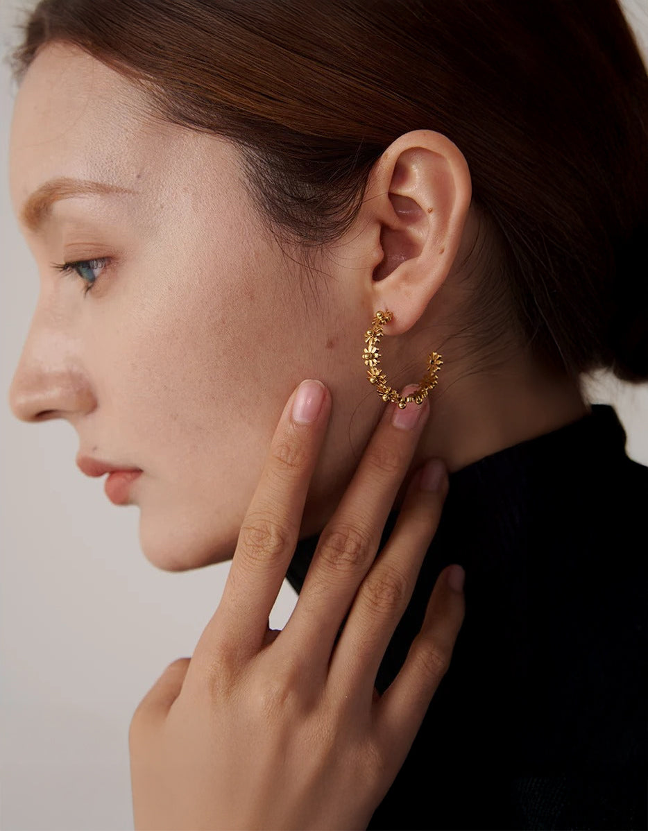 Celyssa Floral Wreath Hoops Earrings
